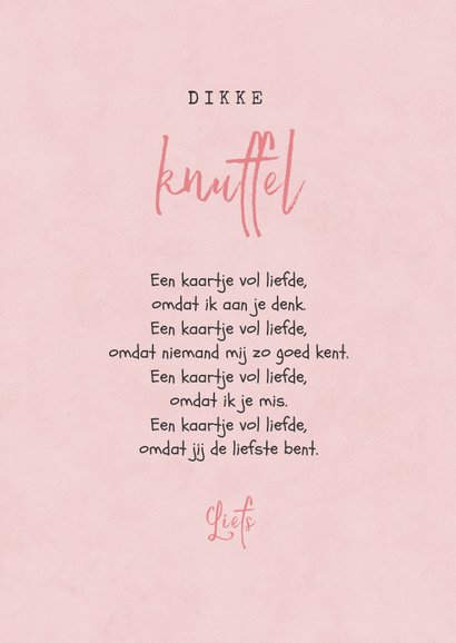 Zomaar Kaart Bloemen Dikke Knuffel Hartjes Foto | Kaartje2Go