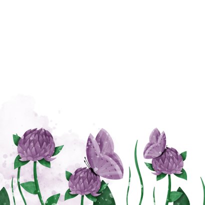 Zomaar kaart bloemen met vlinders 2