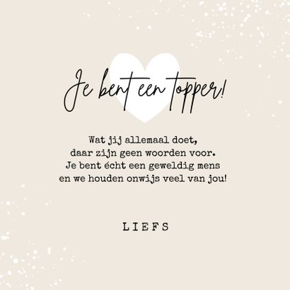 Zomaar kaart compliment power vrouw topper hartje goud 3