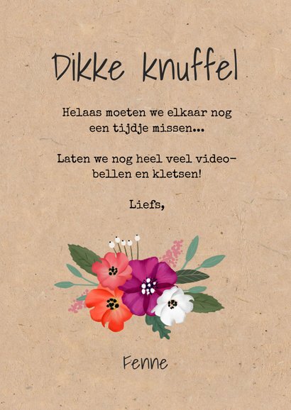 Zomaar kaart foto bloemen hartjes kraft 3