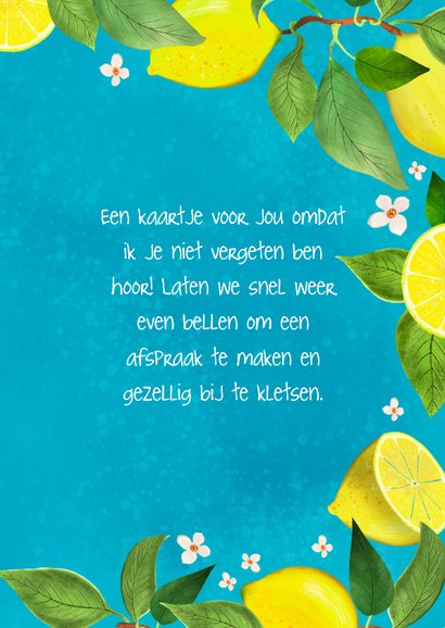 Zomaar-kaart met citroenen en bladeren 3