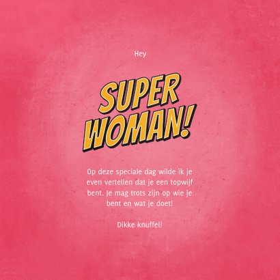 Zomaar kaart you're a SUPERWOMAN in comic stijl 3