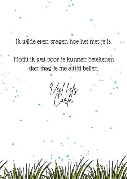 Zomaar kaarten konijn kijkt over het gras 3
