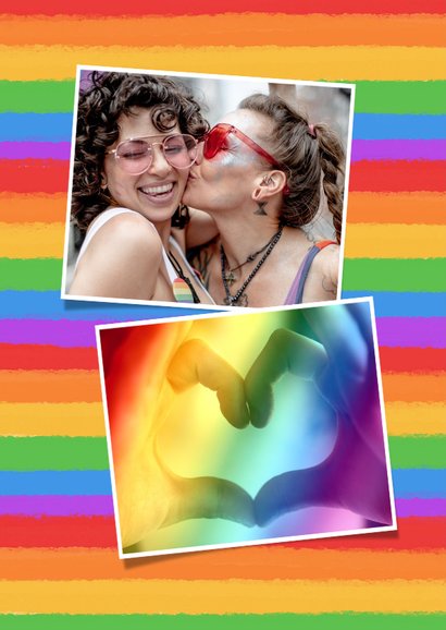 Zomaar kaartje foto proud of you LGBTQ regenboog hartjes 2