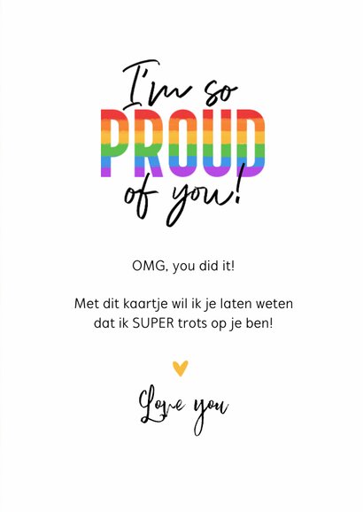 Zomaar kaartje foto proud of you LGBTQ regenboog hartjes 3