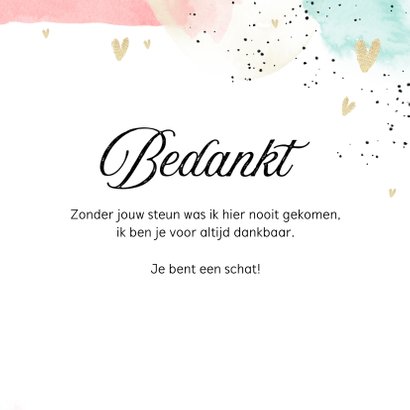 Zomaar kaartje je bent een schat bedankt verf hartjes 3