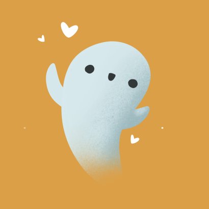 Zomaar kaartje - Knuffel Spookje met hartje 2