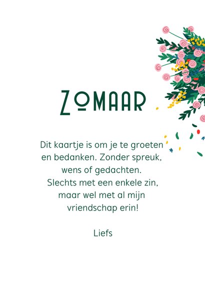 Zomaar kaartje met grote bos bloemen 3