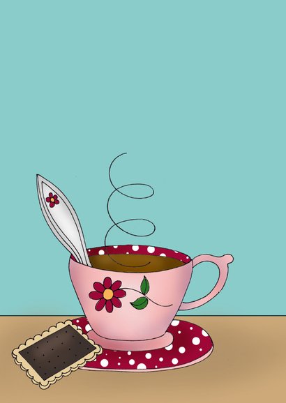 Zomaar - Kat drink een kopje thee of koffie 2