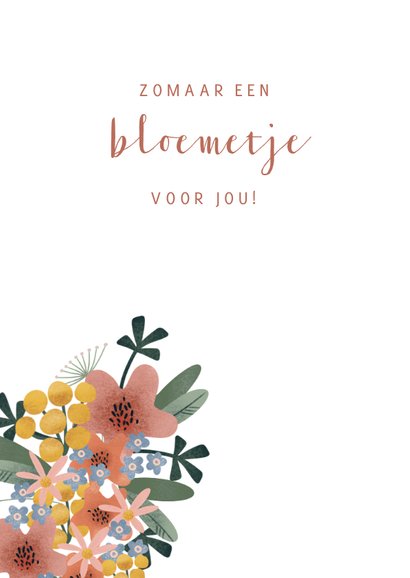 Zomaarkaart groetjes met vrolijke bos bloemen  2