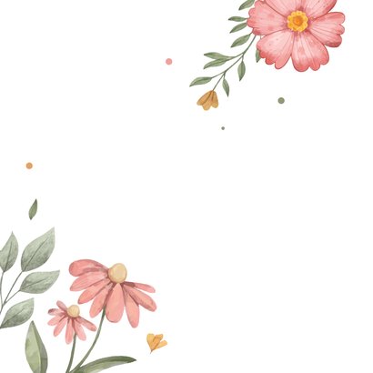 Zomaarkaart met kleurrijke getekende bloemen 2
