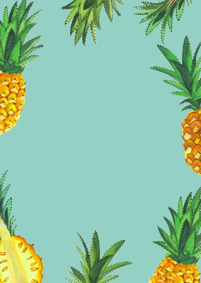 Zomer verjaardag feest ananas Achterkant