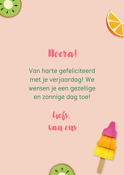 Zomerfruit verjaardagskaart met foto 3