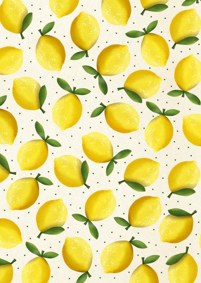 Zomerse Mediteraanse Save the Date kaart met citroenen Achterkant