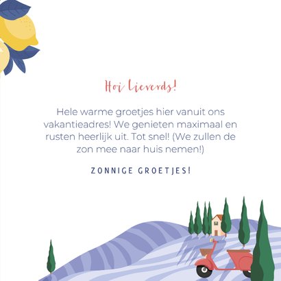 Zonnige vakantiekaart vanuit Italië met illustraties 3