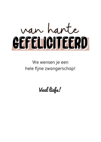 Zwanger felicitatiekaart met typografie 3