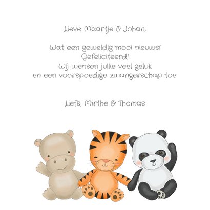 Zwanger - vrolijke diertjes met ballon 3