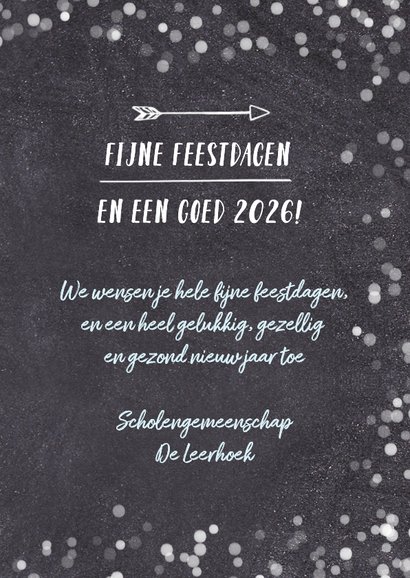 Zwart witte kerstkaart school met eigen foto 3