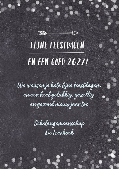 Zwart witte kerstkaart school met eigen foto 3