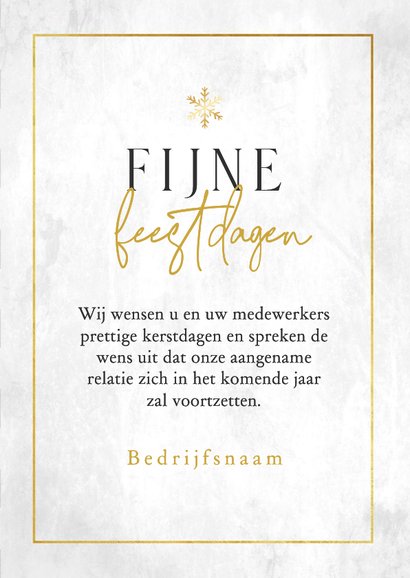 Zwart witte zakelijke kerstkaart ruitjes waterverf goud 3