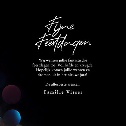 Zwarte chique kerstkaart met kleuren en 2027 3