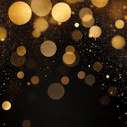 Zwarte kerstkaart met gouden 2027 met glitter Achterkant