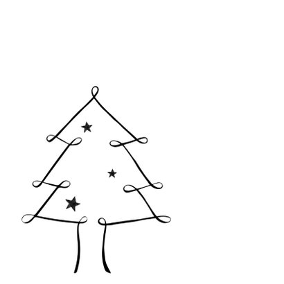 Zwartwit kerstkaart kerstboom 2