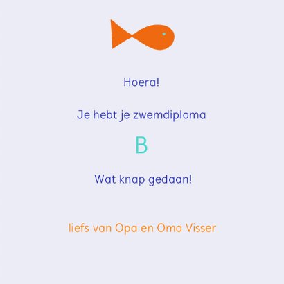 Zwemdiploma B met vissen 3
