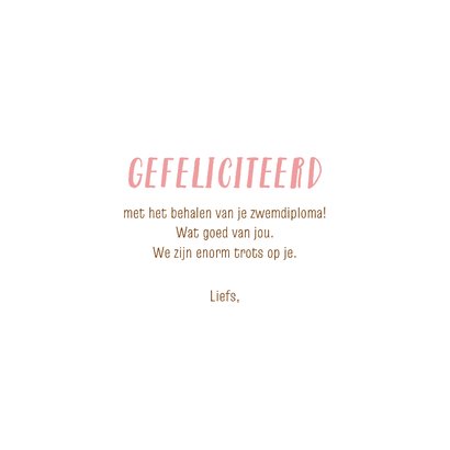 Zwemdiploma voor meisje zeedieren in krans 3