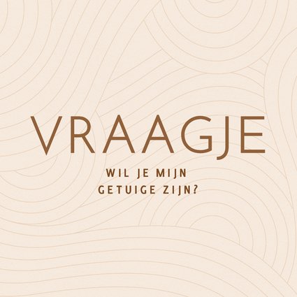 Getuige kaartje beige golvende lijn vraagje