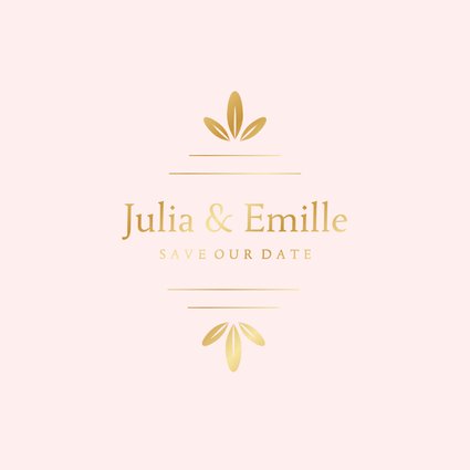 Klassieke save the date kaart met gouden ornament