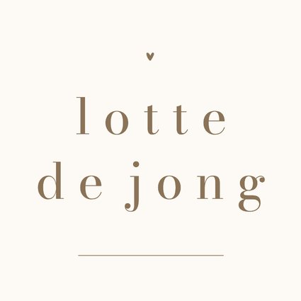 Trouwen naamkaartje hartje streep modern minimalistisch 