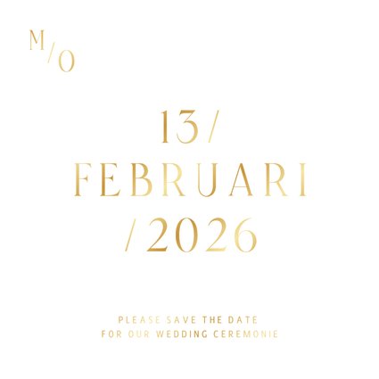 Typografische kaart minimalistische gouden datum