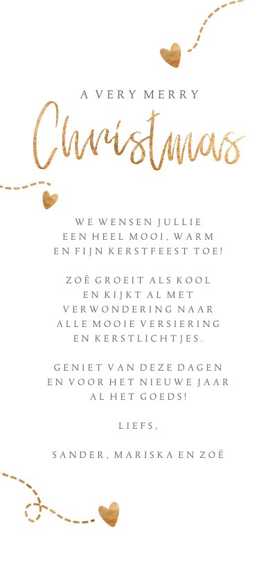 Kerstkaart Foto's En Gouden Hartjes | Kaartje2go