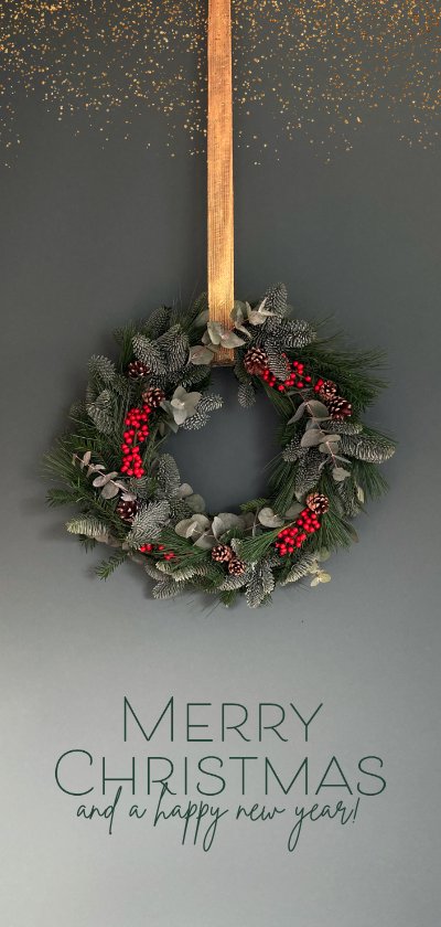 Kerstkaart kerstkrans klassiek - Kerstkaarten | Kaartje2go
