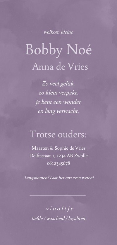 Ketting met Geboortebloem | Februari