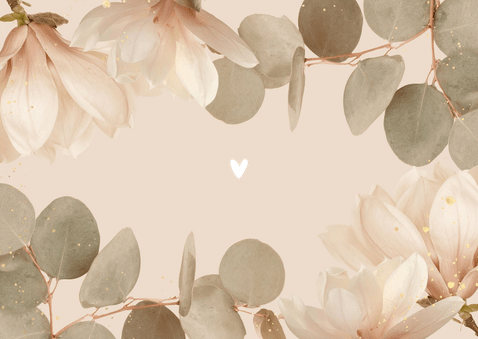 Botanische uitnodiging 40 jaar getrouwd jubileum eucalyptus Achterkant