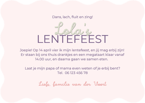 Communie uitnodiging abstracte kleurrijke bloemen Achterkant