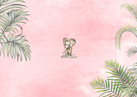 Geboorte meisje jungle vintage Achterkant