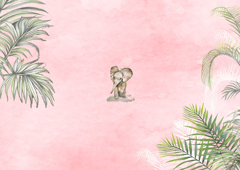 Geboorte meisje jungle vintage Achterkant