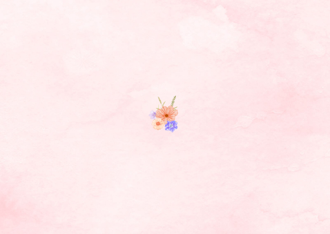 Geboorte meisje vintage konijntje met bloemen Achterkant