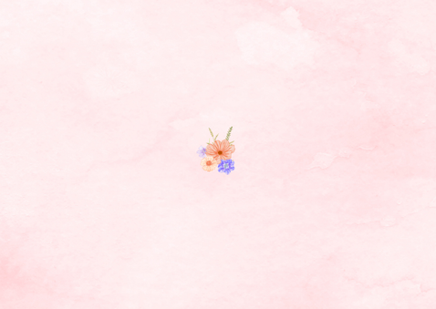 Geboorte meisje vintage konijntje met bloemen Achterkant