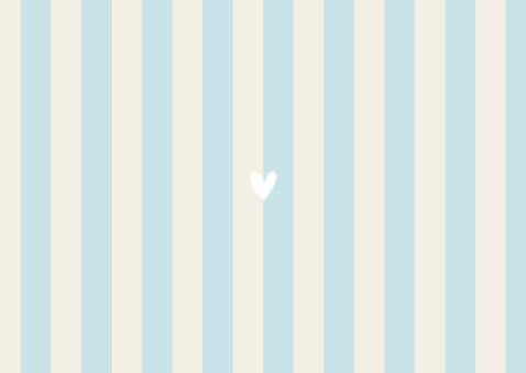 Geboortekaartje gestreept blauw beige goudfolie Achterkant