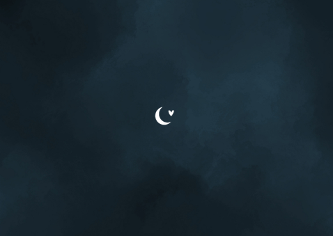 Geboortekaartje liggend donkerblauw wolk zilverfolie hart Achterkant