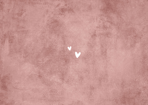 Geboortekaartje oudroze stijlvol hartjes goud sierlijk Achterkant