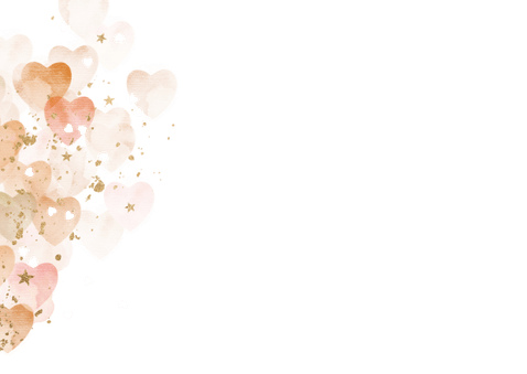 Lief geboortekaartje watercolor hartjes foto confetti goud Achterkant