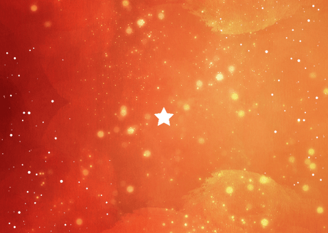 Rode zakelijke kerstkaart gouden 2024 met ster Achterkant