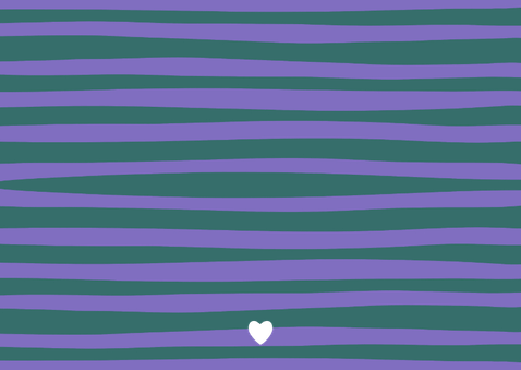 Trendy geboortekaartje kleurrijke streep hartje goud Achterkant