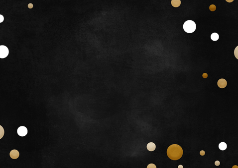 Uitnodiging feestje met slingers ballonnen en confetti Achterkant