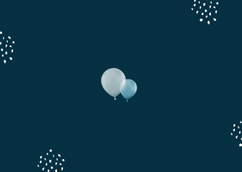 Uitnodigingskaart zakelijk feestelijke opening ballonnen Achterkant